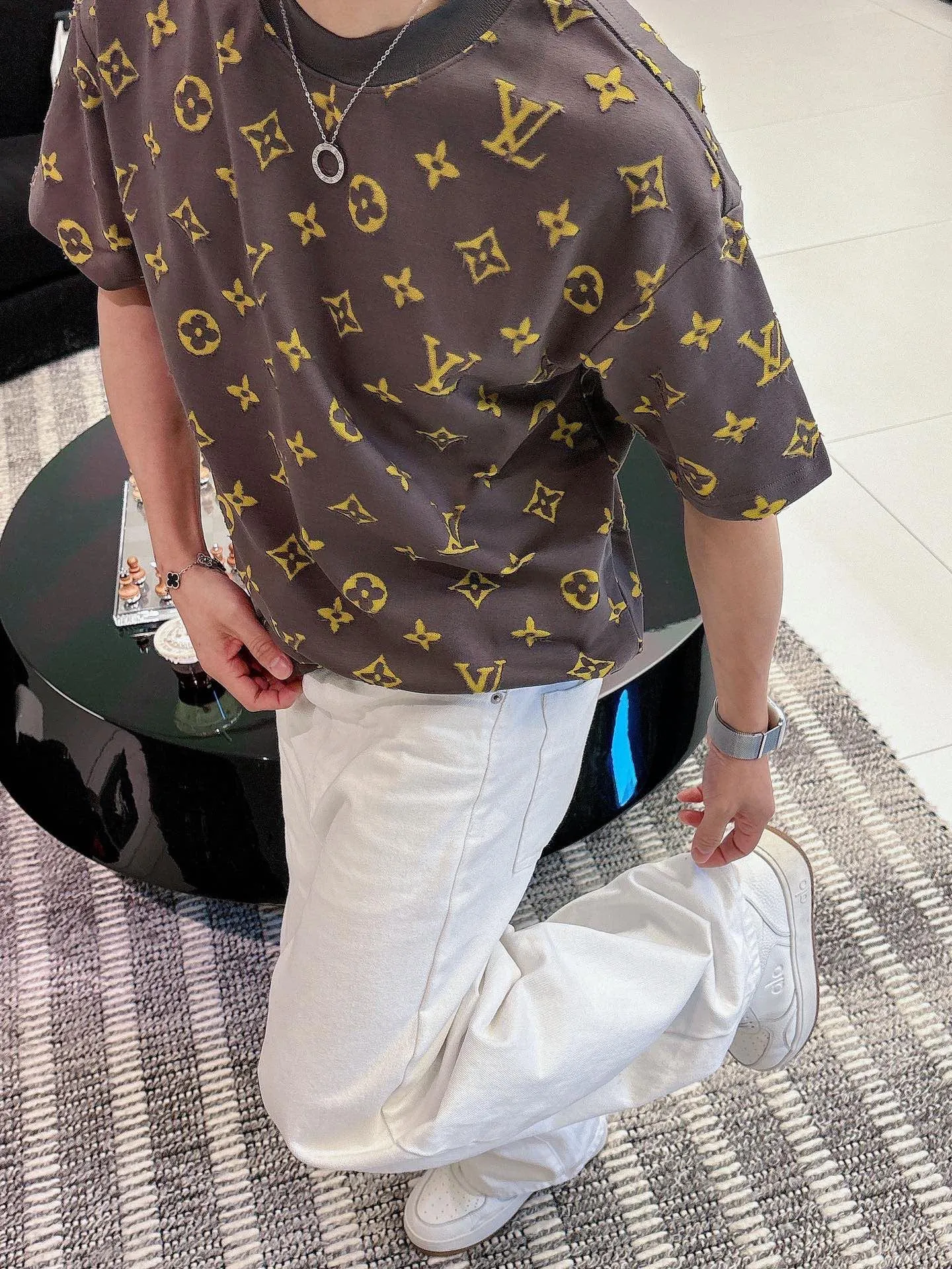 Louis Vuitton/Louis Vuitton 26ss full width presbyopia burnt short sleeves